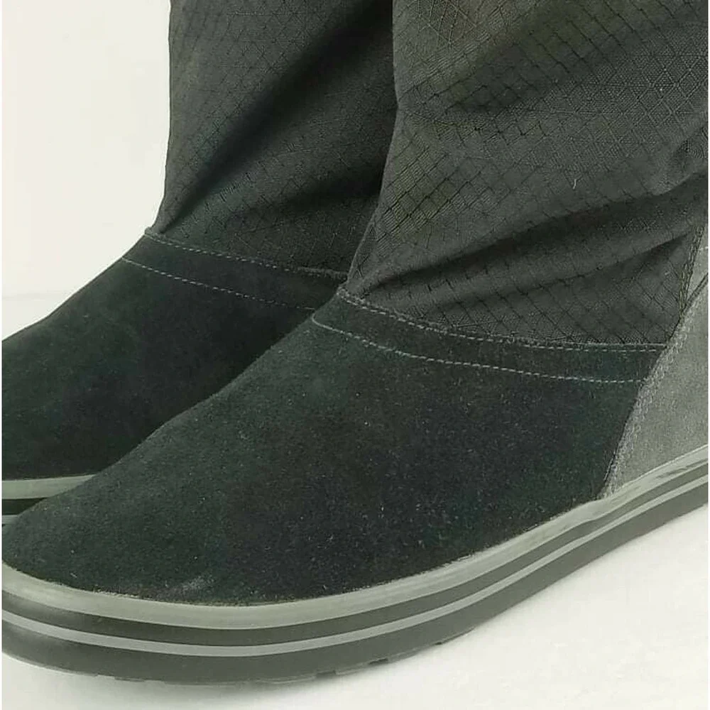 Nike Women's Facile Black & Gray Mid Calf Winter Boot US 8 Shearling Rain boot - Picture 6 of 12